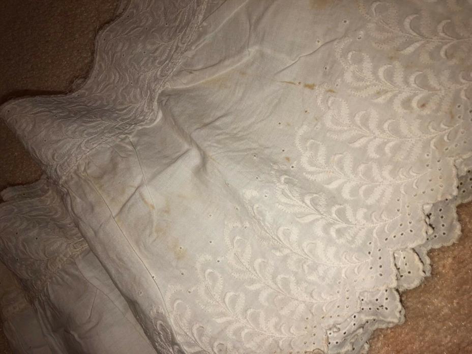 ANTIQUE Victorian Embroidered LACE Skirt Salvage