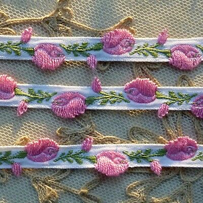 Vintage Woven Rose Bud Trim