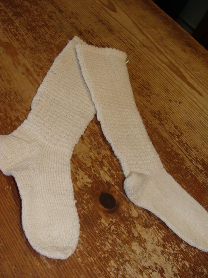 c1900 Antique Handmade 100 Year Old Pair of Children's Socks