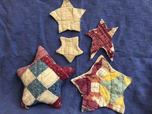 Gathering Of Vintage Quilt Stars for projects, sewing, crafts, accents,Americana