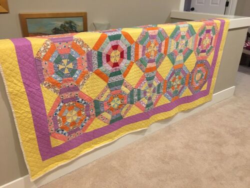 Colorful Spider Web Quilt. 1940.