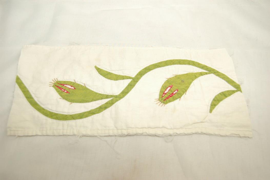 Rose Bud Antique Quilt Piece Applique