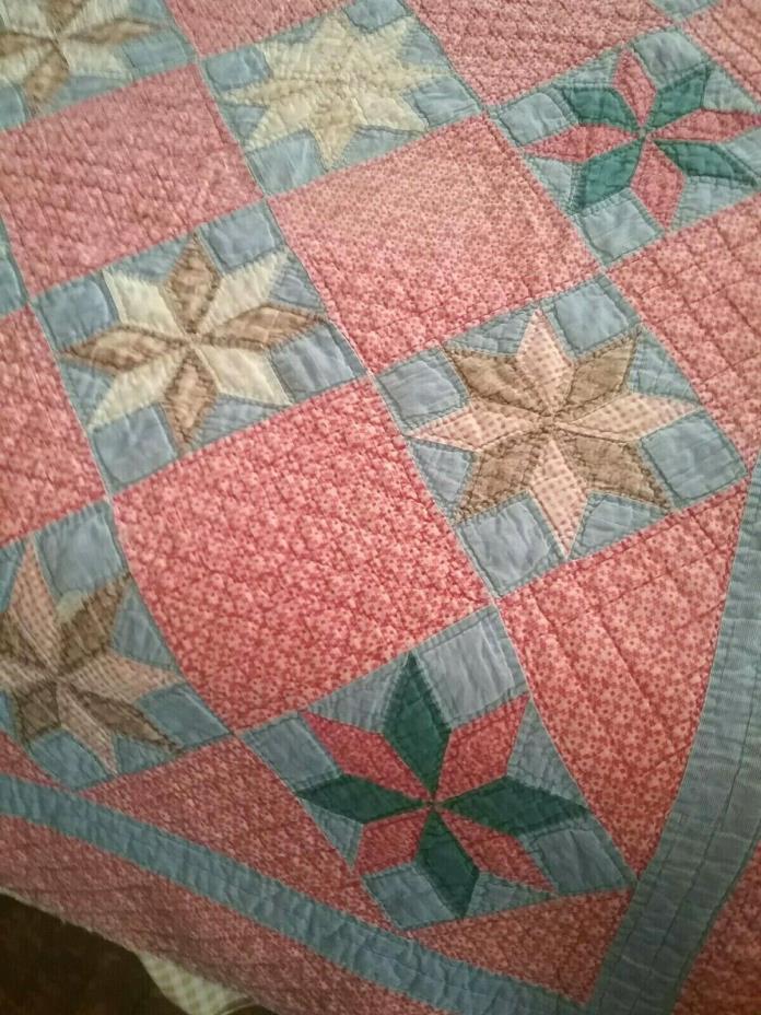 Antique Patchwork Star Quilt BEDFORD CO Pennsylvania  1800's  As Is