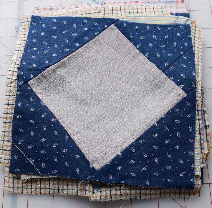 18 1910's Diamond in a Square quilt blocks, beautiful thread dyed plaids, checks