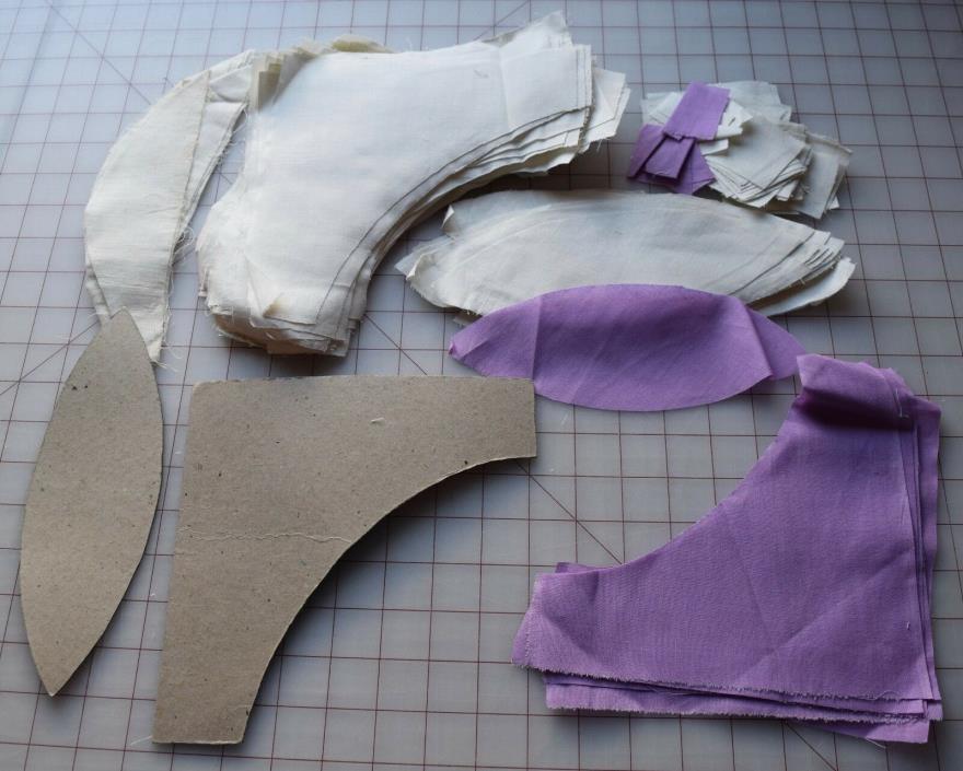 41 White muslin corners for Rob Peter to Pay Paul blocks, lavenders