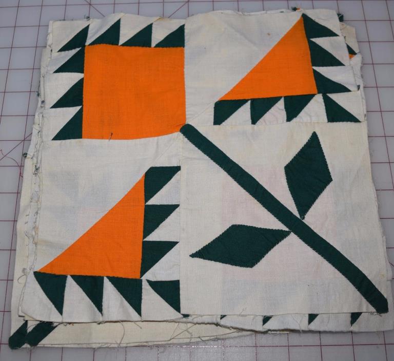 8 1860-70 pieced Lily quilt blocks, beautiful and crisp piecing