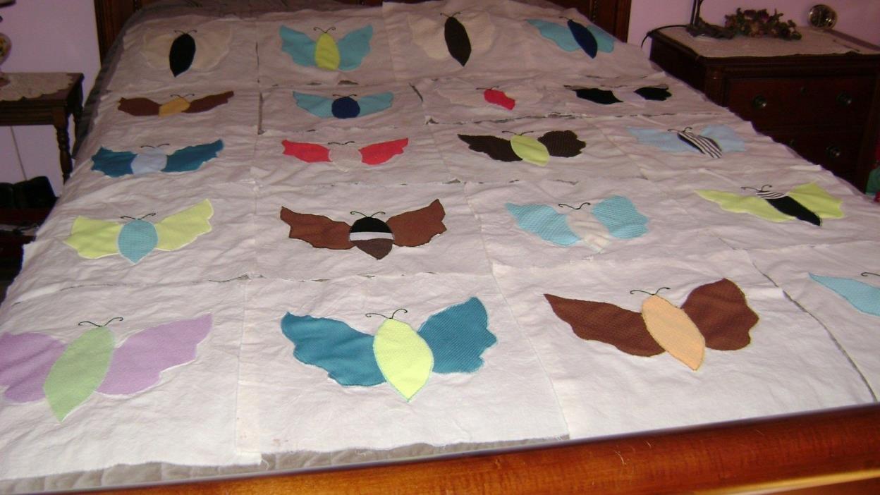 Vintage Quilt Blocks Butterfly 20 Total For A Queen Size 14 3/4