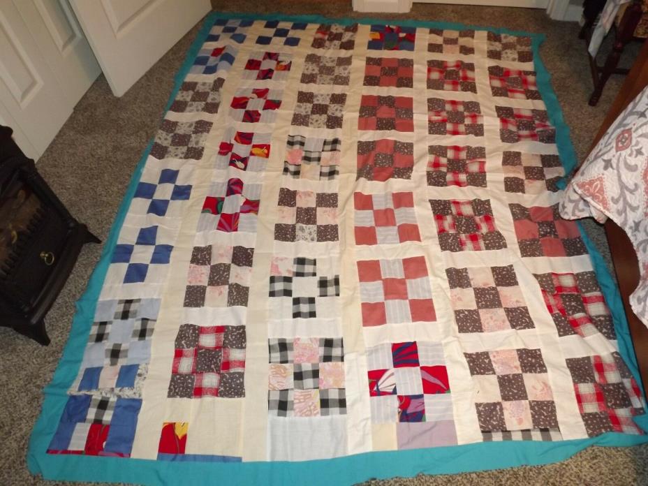 Vintage Handmade Hand Sewn Quilt Top 69