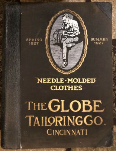 RARE! FABRIC SAMPLER BOOK 1927 THE GLOBE TAILORING CO. FABRIC SWATCHES 22x17