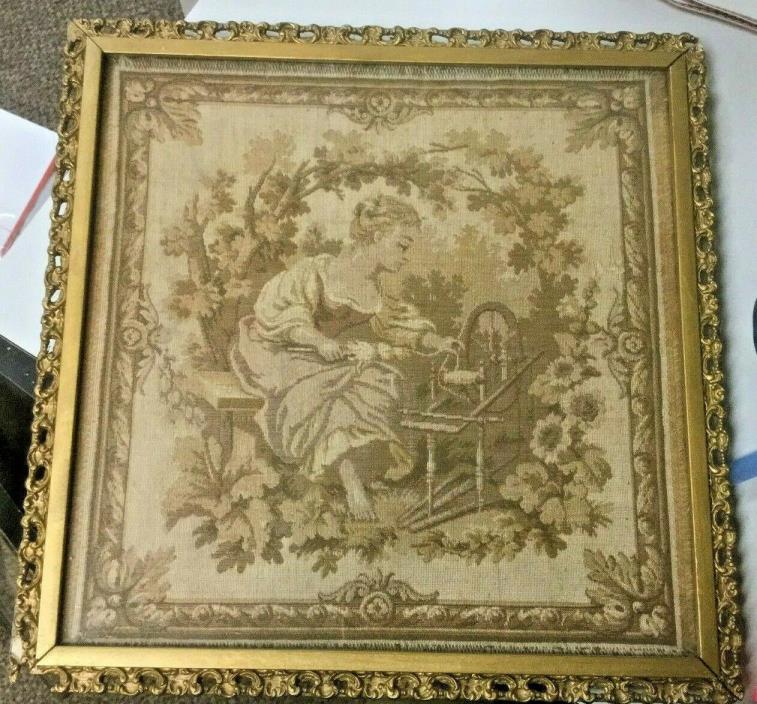 Antique French Tapestry framed