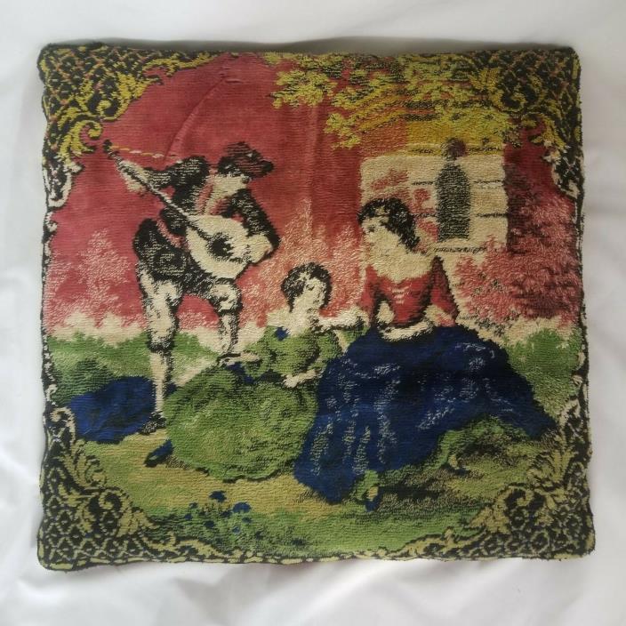 Antique 19th Century French Aubusson Style Tapestry Decorative Cushion 18