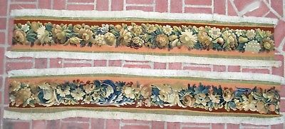 Two Antique Tapestry Border With Fruits