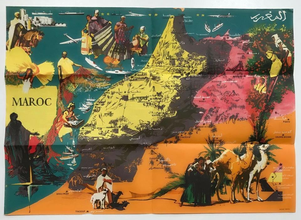 MAROC. Picture map of Morocco.1958.
