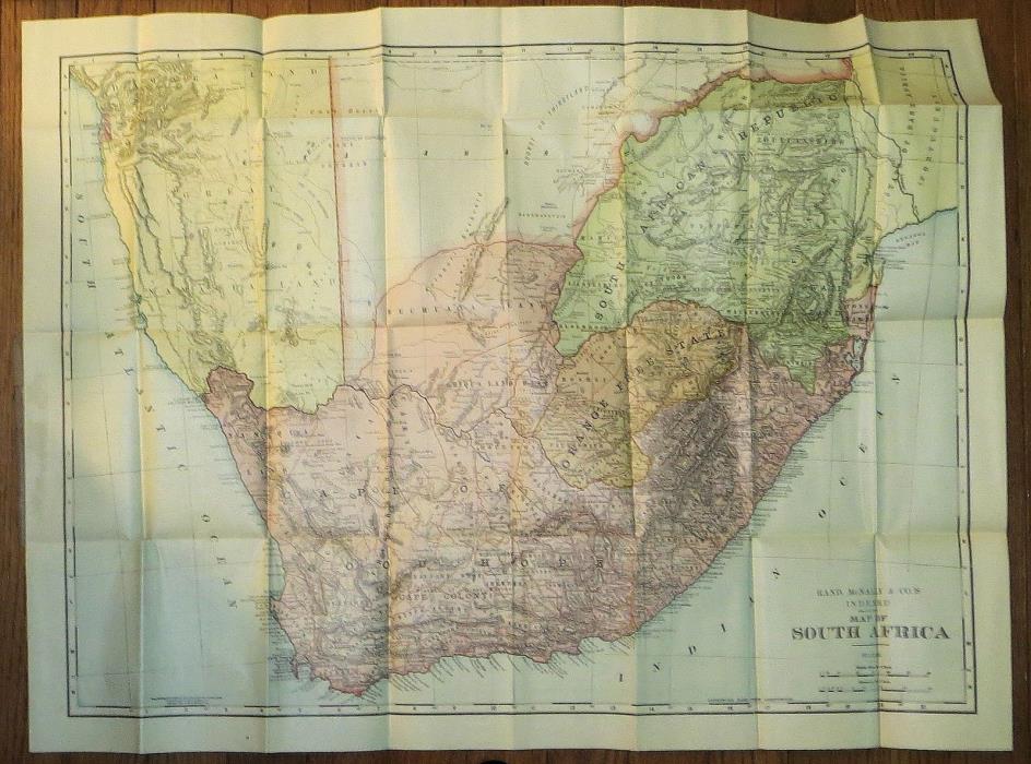 Old Dated Original 1902 Map South Africa 28 by 21 Inches