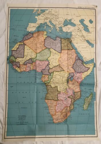 VINTAGE MAP OF AFRICA (IN SPANISH) COLOR PRINT