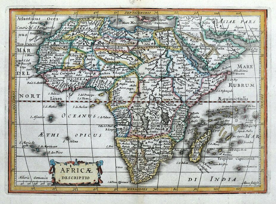 AFRICA A.Goos, Cluver, Jansson original antique map 1661