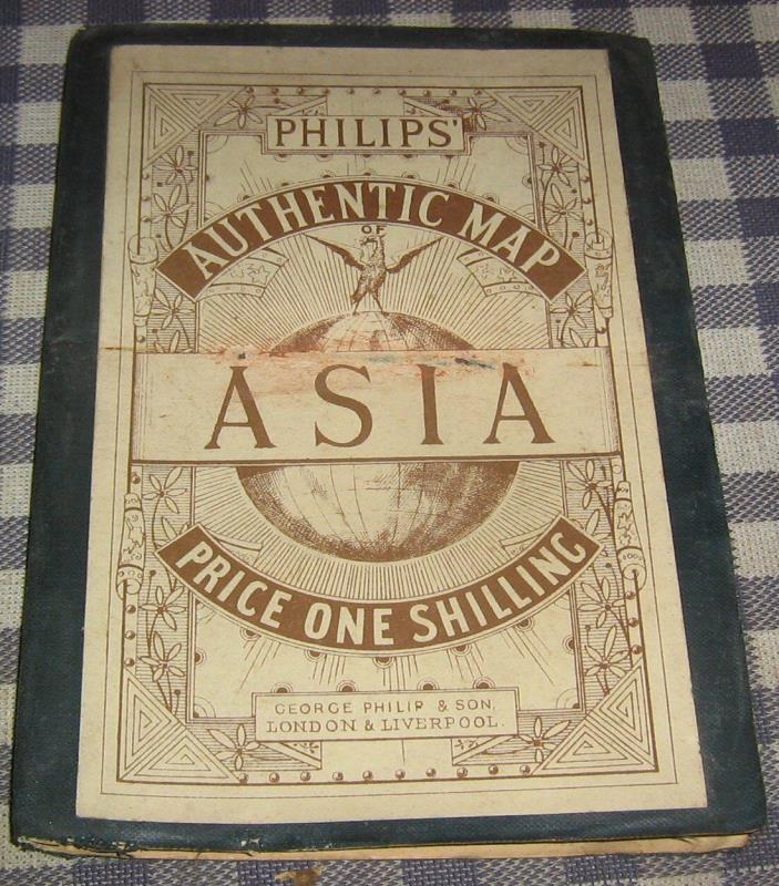 Circa 1900 George Philip's Pocket Authentic Shilling Map of Asia,27