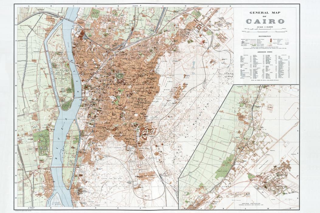 1920 Map of Cairo Egypt CANVAS PRINT