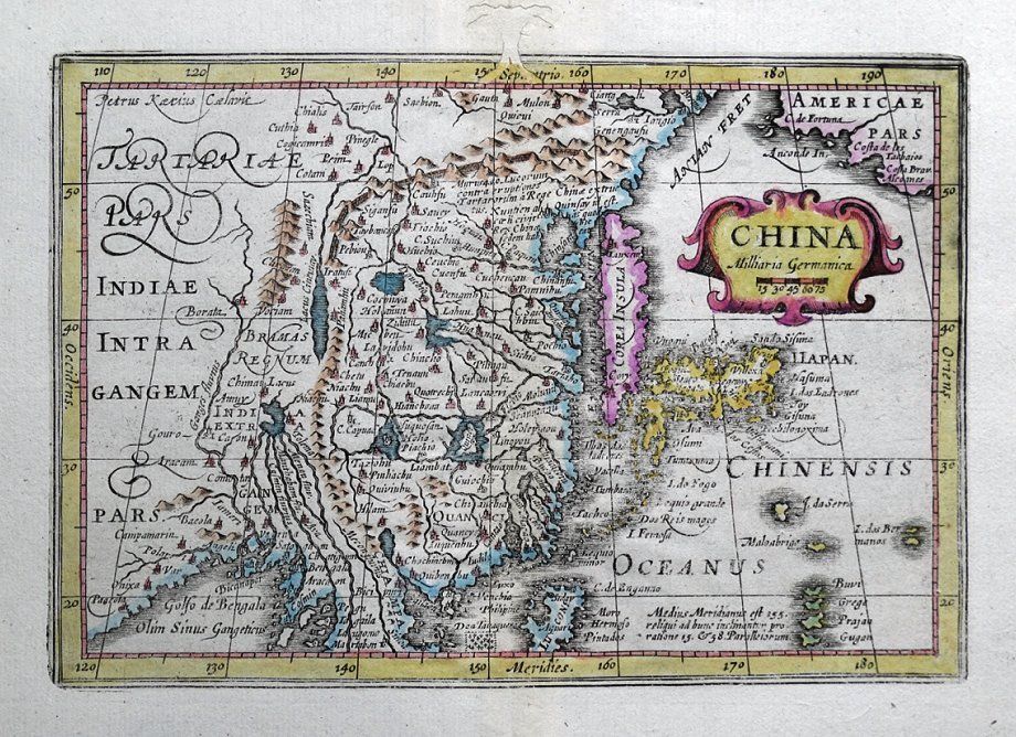 CHINA, Korea as Island, Japan, Van Den Keere, Cluver, Jansson, antique map 1661