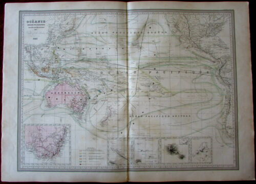 Oceania Australia w/ Gold regions 1857 Dufour scarce map Tooley #490 NSW