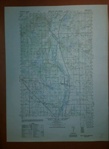 1940's Army Topo Map Belle Prairie Minnesota  7176 III Camp Ripley