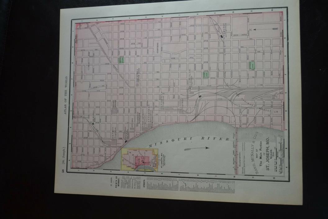 1895 Antique Map of St. Joseph Missouri