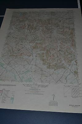 1940's Army topo map Bordley Kentucky -Sheet 3459 III SE