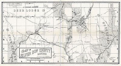 1890 Map of Silver Bow County Montana