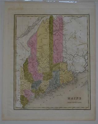 1842 MAINE MAP-THOMAS G. BRADFORD-ENGRAVING G.W. BOYNTON-PUB. CHARLES D. STRONG