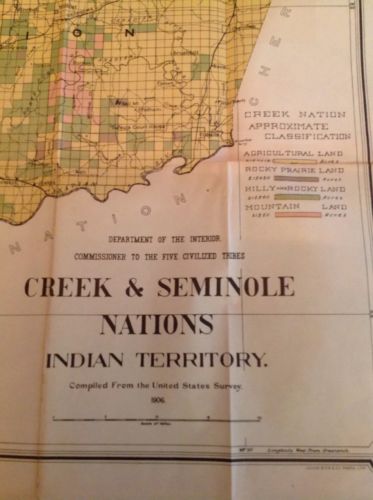613 Indian Territory Map Creek Nation Seminole Nation 1906 Julius Bien