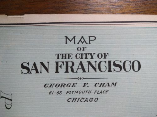 Vintage 1902 ~ SAN FRANCISCO ~ CALIFORNIA Map Antique Original 22