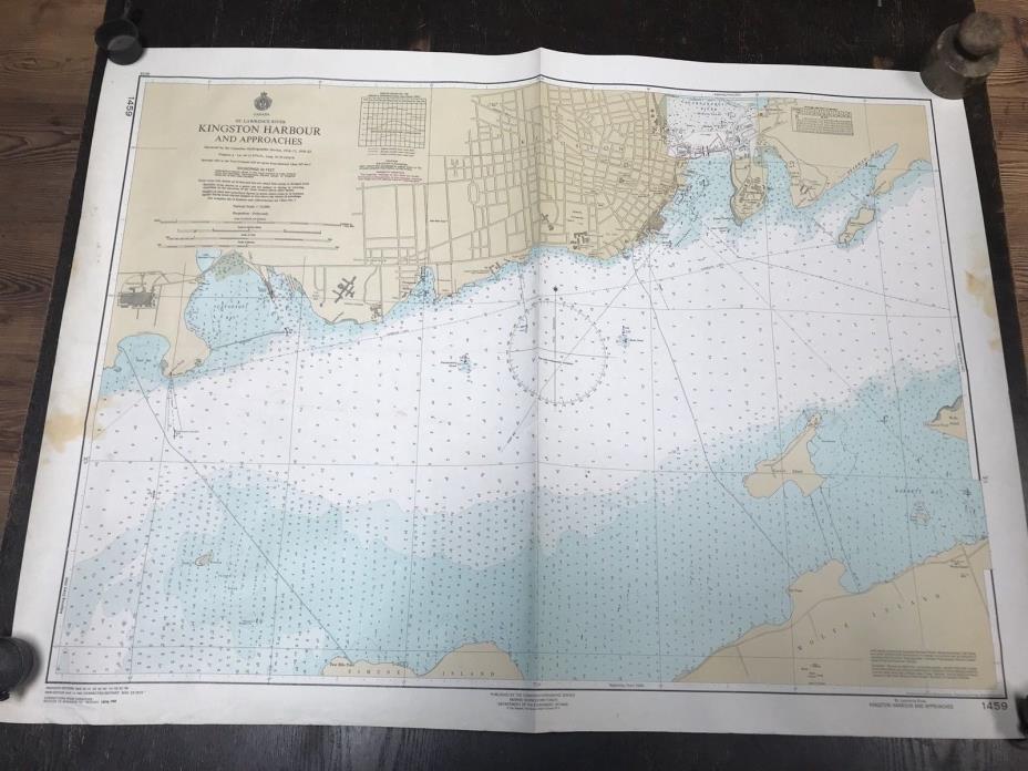 1973 KINGSTON HARBOUR & APPROACHES NAUTICAL MAP!!!