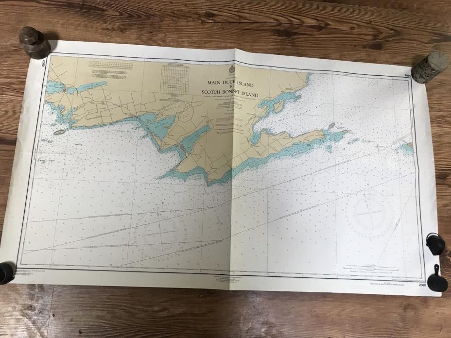 1974 /1976 LAKE ONTARIO - MAIN DUCK ISLE TO SCOTCH BONNET ISLE  NAUTICAL MAP !!!