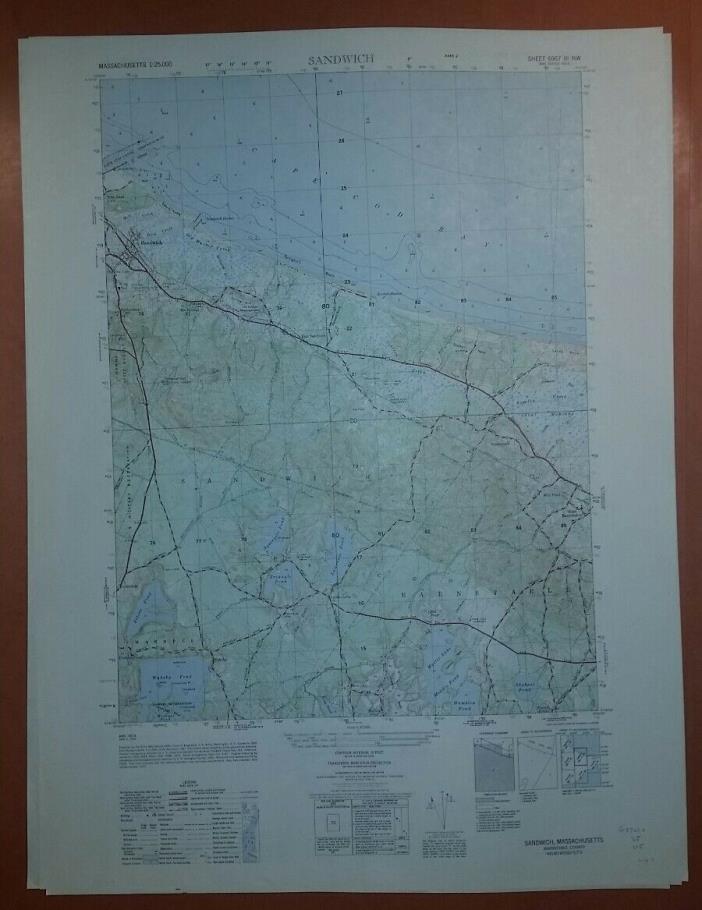 1940's Army topo map Sandwich Massachusetts- Photo Map -Sheet 6967 III NW