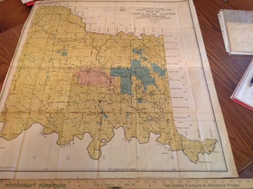616 Indian Territory Map Chickasaw Nation 1906 Land Class Legend 35x32