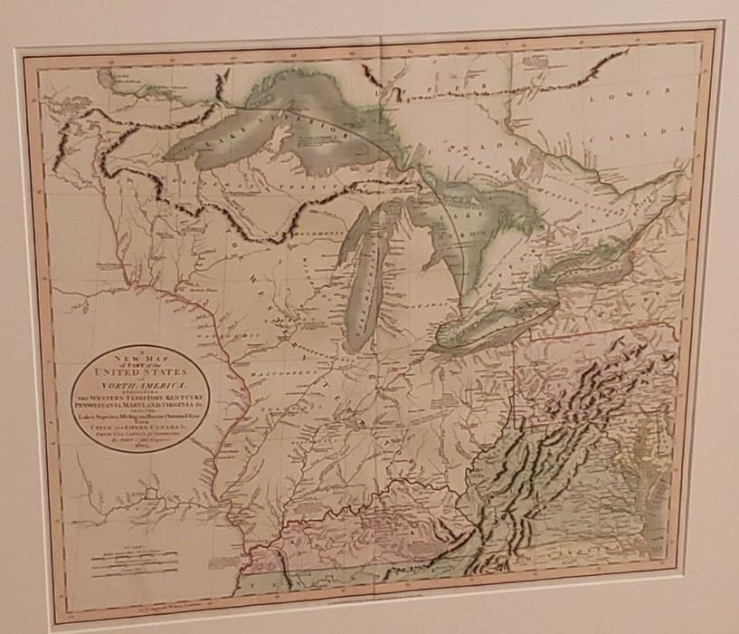 1805 A New Map of Part of the United States of North America by John Cary