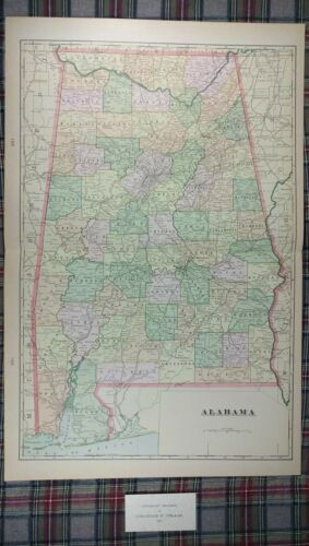 Vintage 1901 ALABAMA Map 14