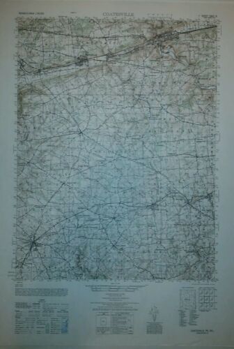 1940's Army Topo Map Coatesville Pennsylvania Sheet 5863 IV