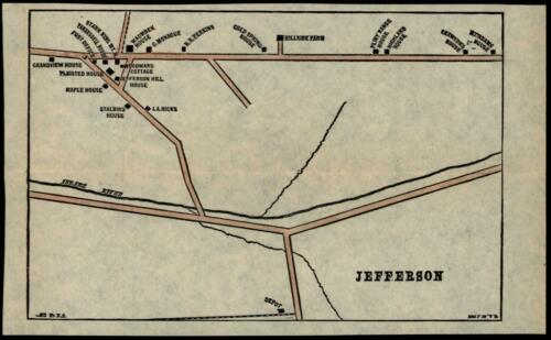Jefferson New Hampshire village plan c.1880's detailed scarce hand color old map