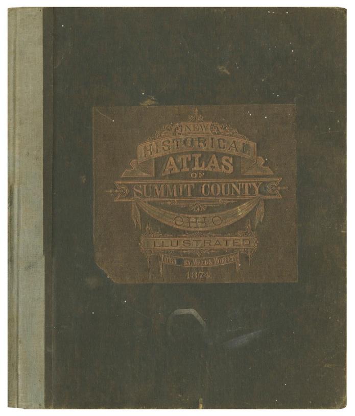 Antique SUMMIT COUNTY HISTORICAL ATLAS Akron Ohio OH 1874 Illustrated Original
