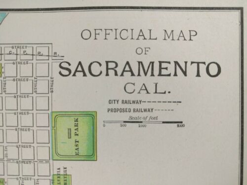 Vintage 1901 SACRAMENTO CALIFORNIA Map 14
