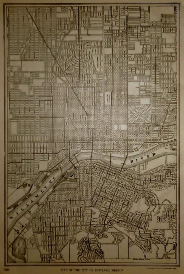 Antique 1914 Atlas City Map Portland OR Oregon/ Pittsburgh PA Pennsylvania L@@K!