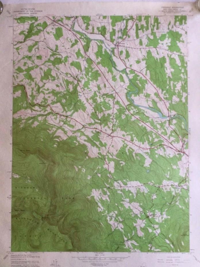 Vintage Topographical Map - Freehold, N.Y. Quadrangle Cairo, Catskill Park 1943