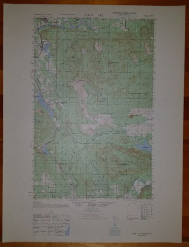 1940's Army (like USGS) Topo map Clear Lake Washington Sheet 1580 I Big Lake