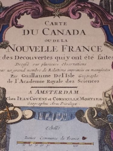 CANADA AND THE GREAT LAKES BY GUILLAIME DE'LISE 1720 PENN PRINT