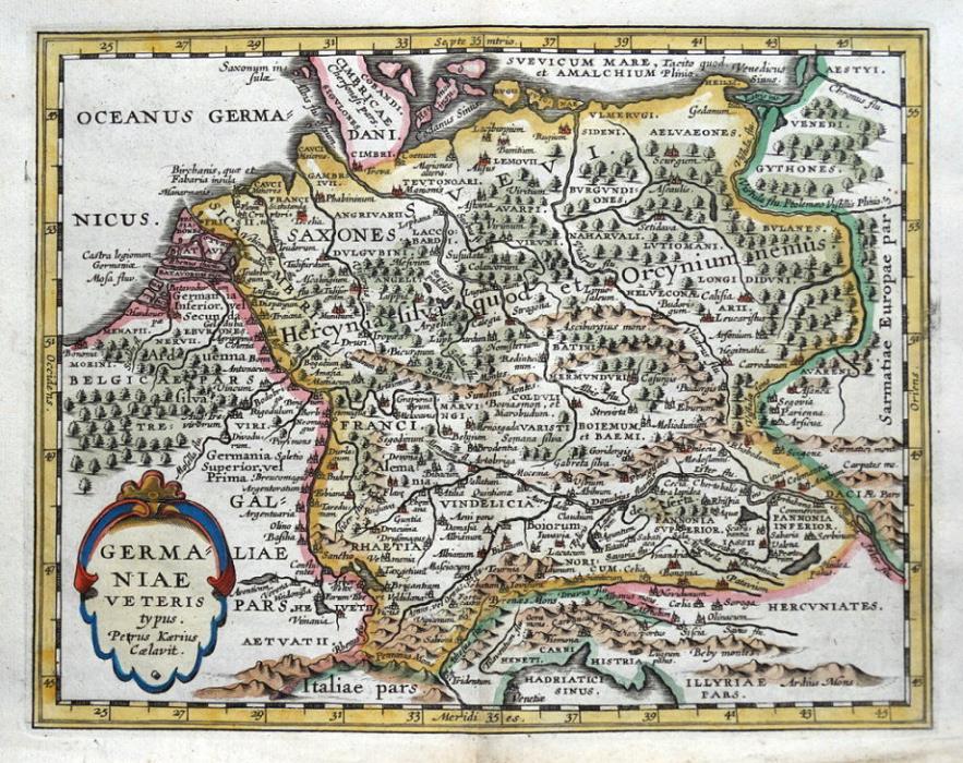 GERMANY, GERMANIA, Van Den Keere, Cluver, Jansson original antique map 1661