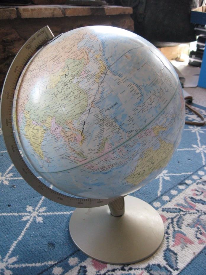 Vintage Replogle Comprehensive Globe, Metal Stand & Metal Arc