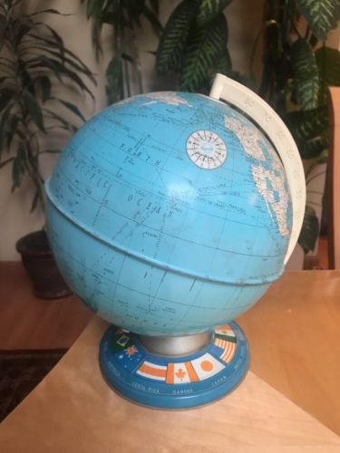Vintage OHIO ART METAL WORLD GLOBE 9