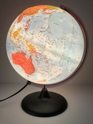 Nova Rico Italy - Illuminated Earth Night Light Globe Raised Relief