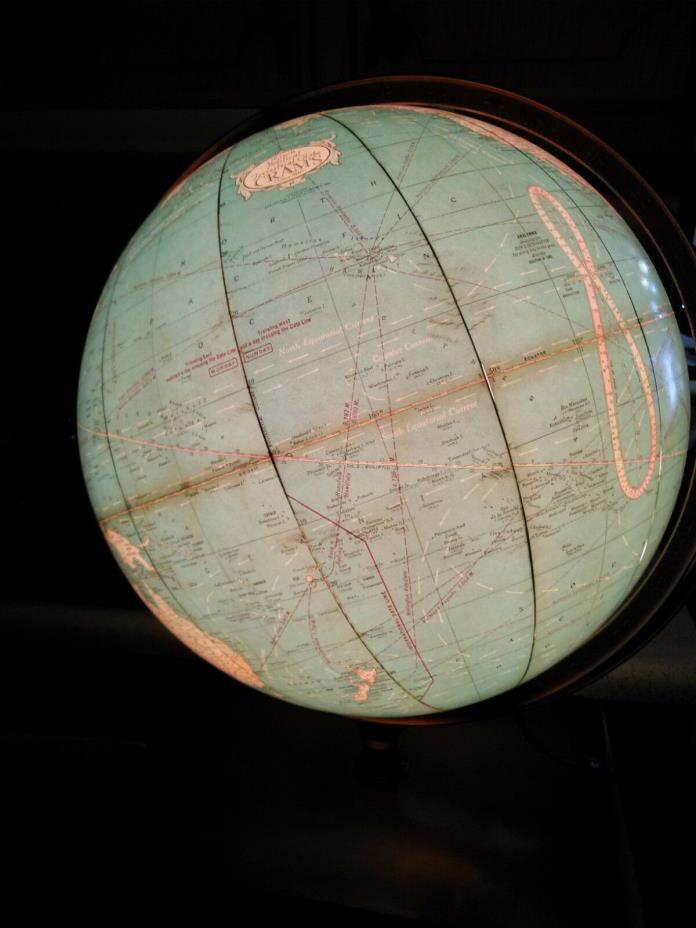 Vintage Light Up Globe Cram's Deluxe Political Terrestrial Globe 16